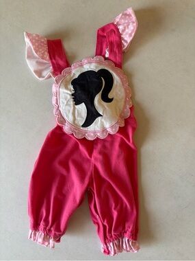 Pink Barbie Romper Tie Back 0-3m